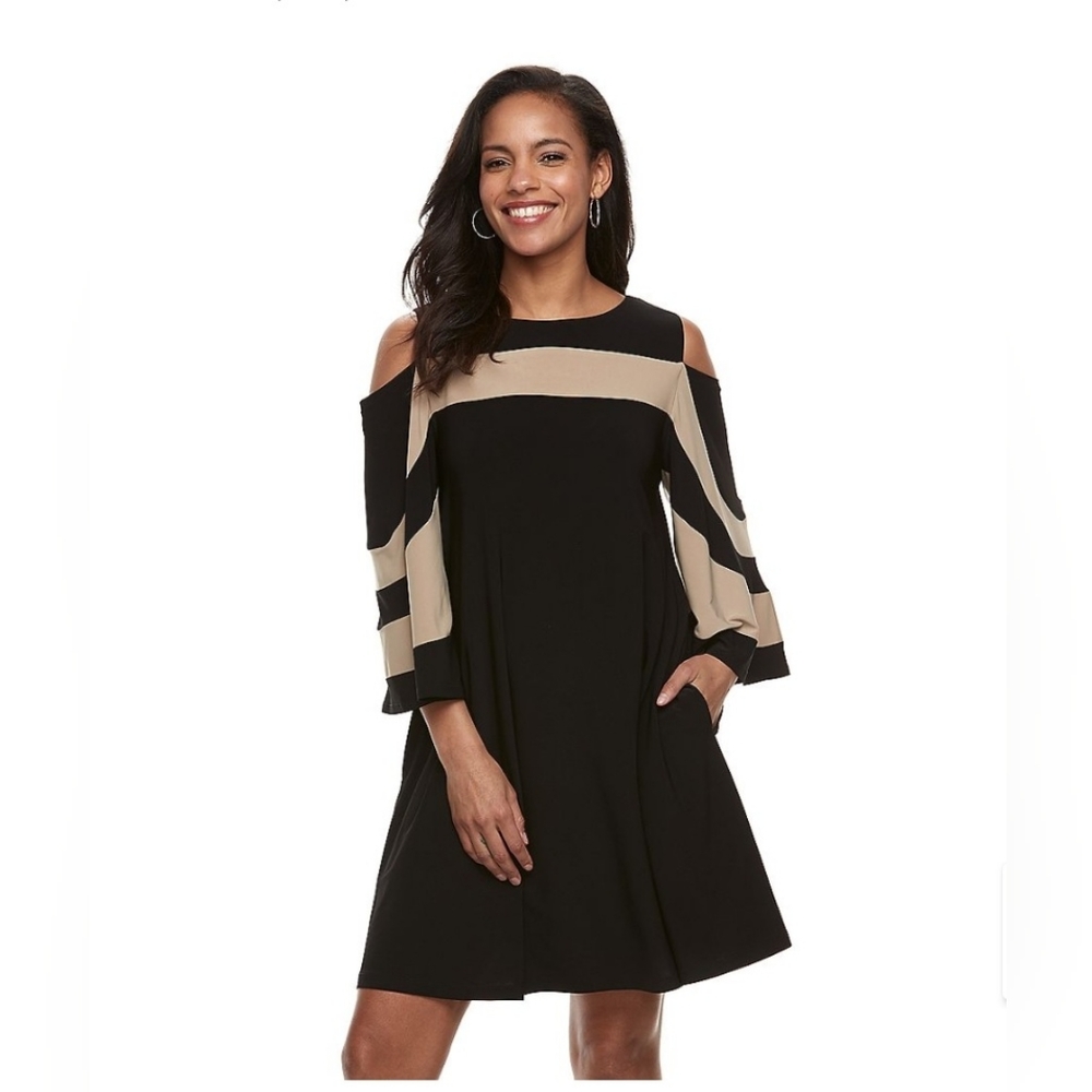 Women's Nina Leonard cold shoulder dress, Size Medium, NWT